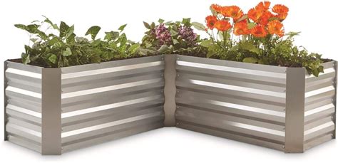 castlecreek l shaped galvanized steel planter box|castlecreek raised garden bed.